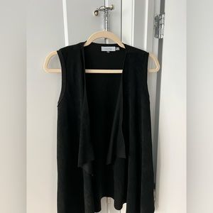 Calvin Klein Faux Suede Open Front Vest (Small)